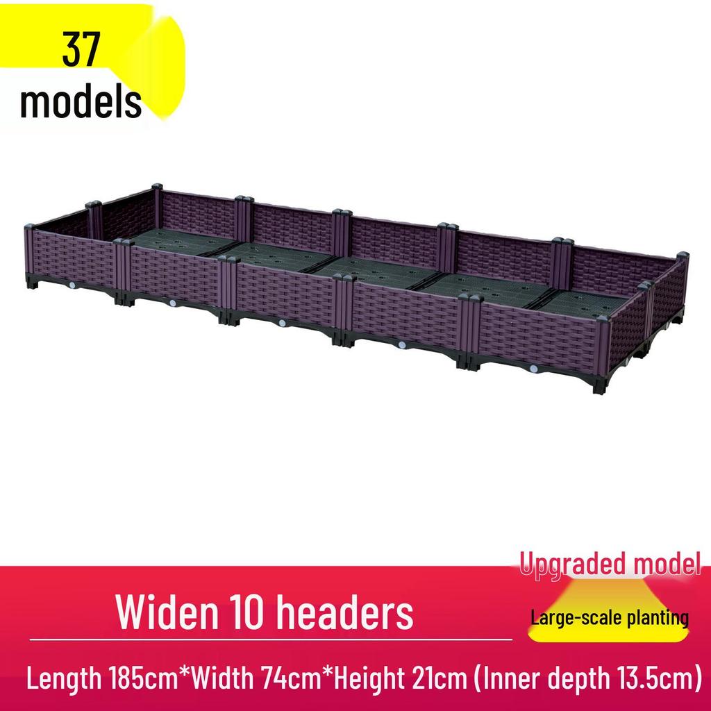 Outdoor Flower & Vegetable Planter: Large Rectangular Plastic Box for Balcony & Rooftop Gardening