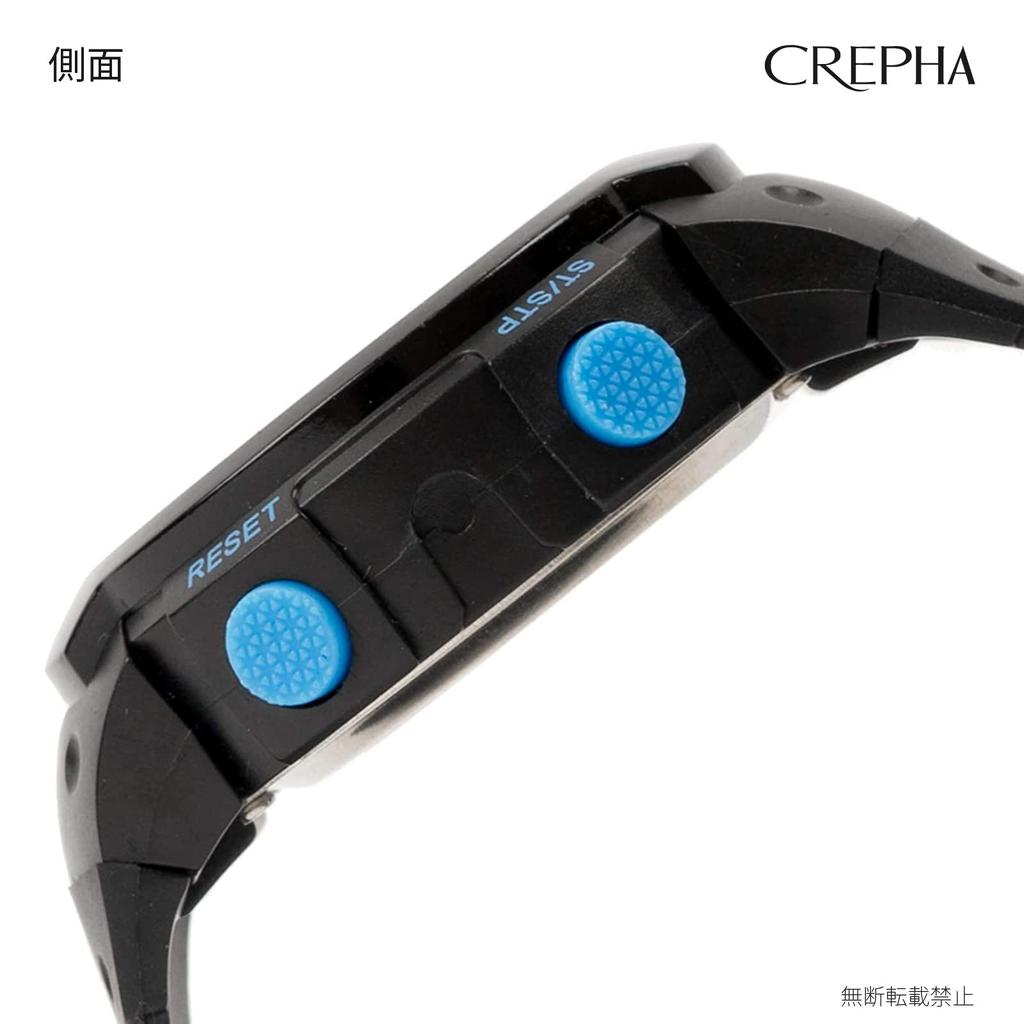 [Clefa] Digital Watch, Waterproof, Stopwatch Function, Urethane Strap, 191021, Men's, Black