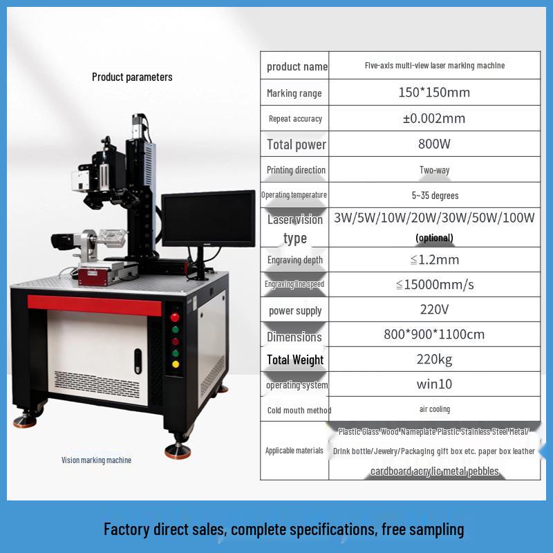 Fully Automatic Laser Marking Machine for Metal, Plastic, and Glass - Large Engraving, Logo Customization, and Pattern Coding