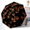 1pc Heart Print Automatic Folding Umbrella - Portable Collapsible Design, 8-Rib Iron Frame, Durable Fabric Yy251125030