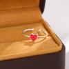 Neuer Eingang Schöner 925er Sterlingsilber Schmuckring Damen Kreativ Einfach Roter Emaille Liebe Pfirsichherz Öffnungsringe R275