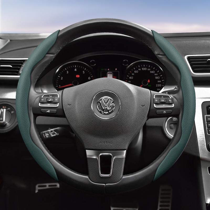 

Suitable for Volkswagen Breathable Hole Leather Steering Wheel Cover Segmented Quick Release Design Non-Slip Durable Polo Golf 6 up Gol Scirocco