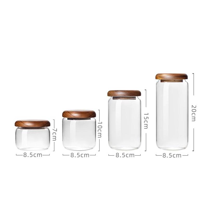 900ml Transparent Glass Storage Jar Multi-functional Home Use Candy Coffee Bean Medicinal Herb Storage Bottle Kitchen Glass Jar