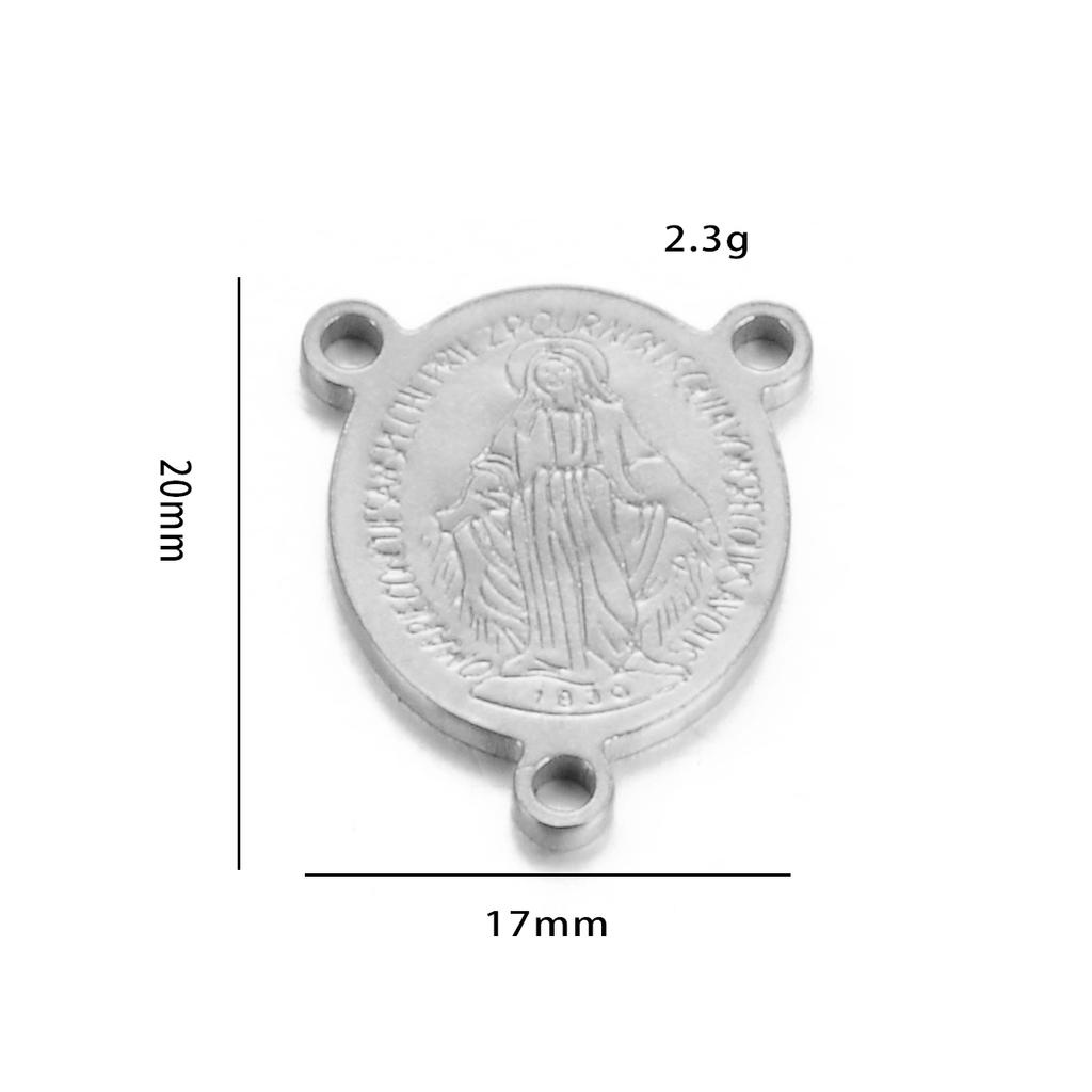 5pcs/lot Fashion Catholic Christian Virgin Mary Stainless Steel Jesus Charm For Jewelry Connectors Making Religious Accessories