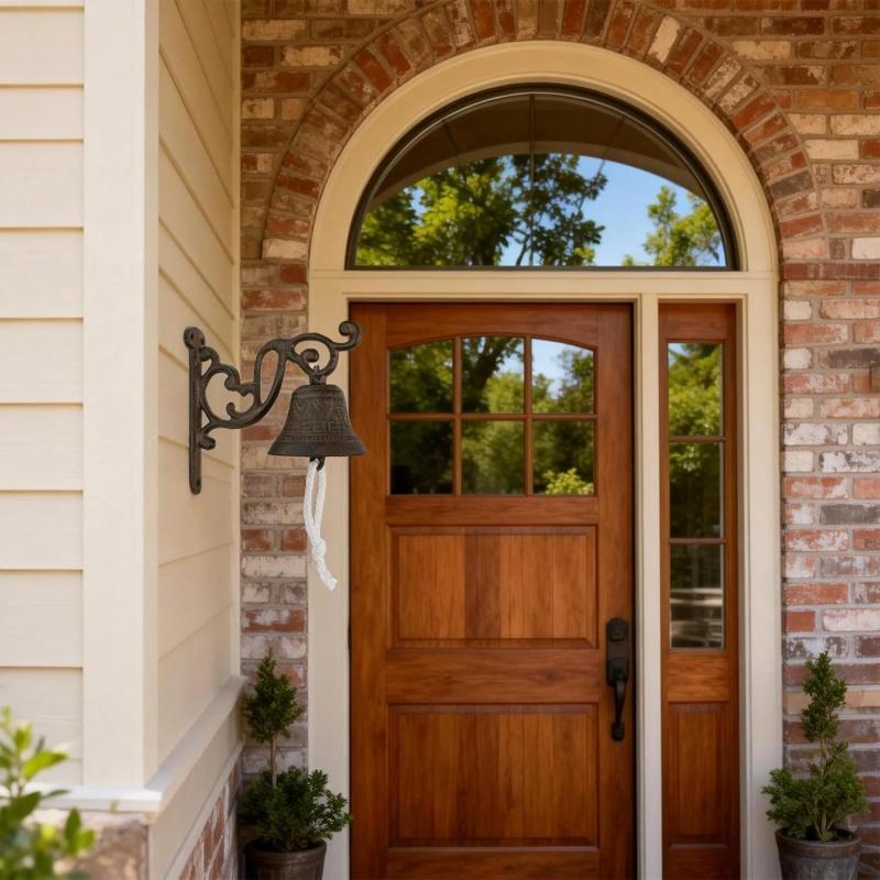 Rusty Iron Door Bell Rustic Bracket Wall Mounted Doorbell Home House Porch Decor