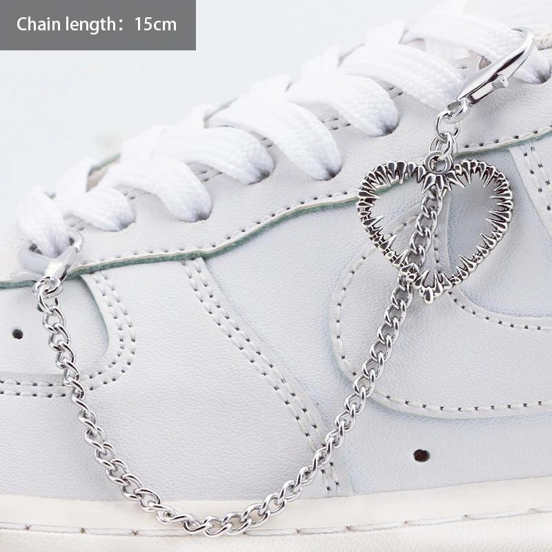1PCS Luxurious Diamond DIY Heart Star Pearl Shoe Chain Punk Original Detachable Studded Pentagram Shoe Accessories Jewelry Penda
