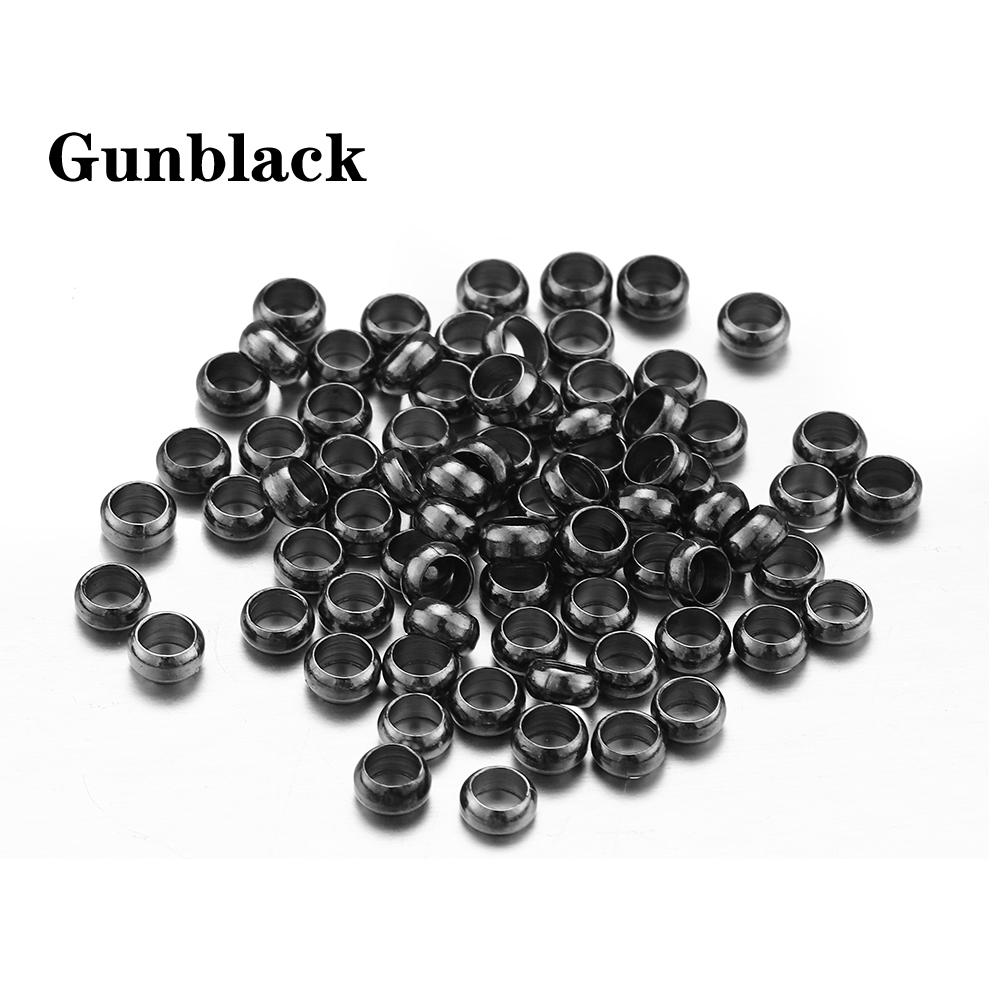 500 Stück Gold Silber Farbe Quetschperlen Kupfer Kugelstopper Abstandshalter Endkappen für Armband Halskette DIY Schmuckherstellung Zubehör