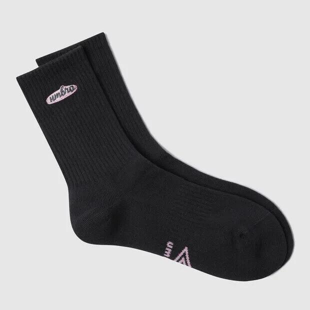 Women's Embroidered Logo Crew Socks Charcoal UR122CSC27
