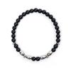 Jbans Classic Surgical Steel Point 6Mm Polished Onyx Gemstone Bracelet (C2101-Ac791_Sv)