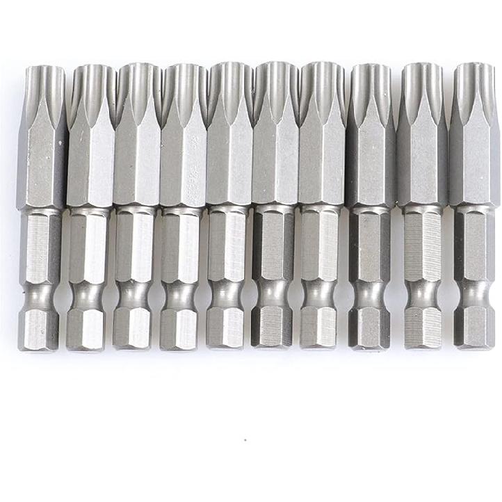 50mm 10Pcs OR 13Pcs Set Security Tamper Proof Magnetic Screwdriver Drill Bit Screw Driver Bits Hex Torx Flat Head 1/4" Hand Tool Screwdriver(T30