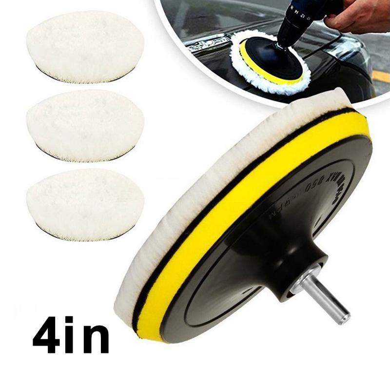 5 stücke Auto Polish Pad Polierscheiben Kit Auto Karosserielack Pflege Polierer Weiche Wolle Wachsschwamm Maschine Sauberes Zubehör