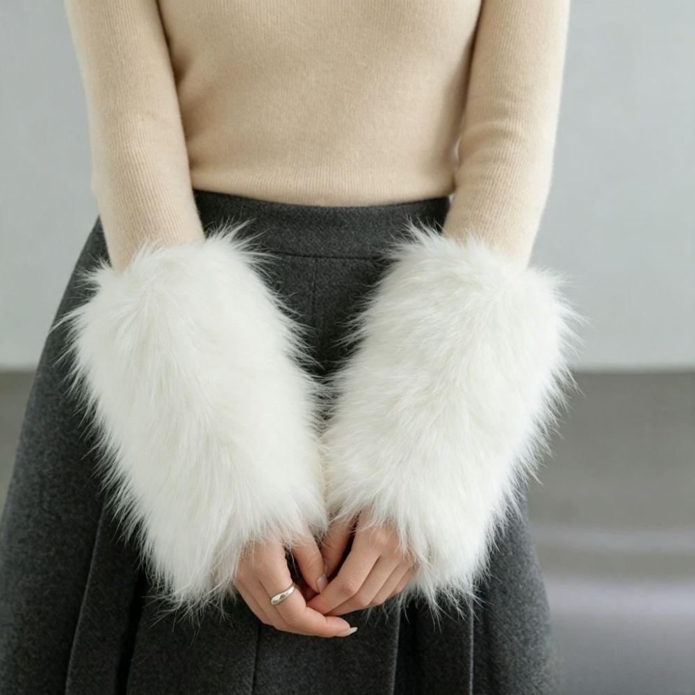 Keep Warm Arm Sleeves Warm Plush Arm Warmers Soft Winter Gloves Winter