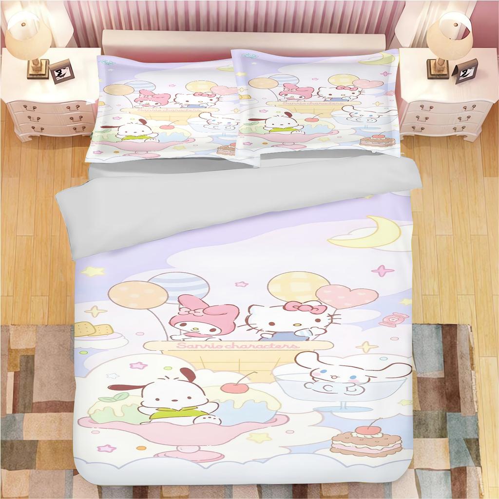 Sanrio Pochacco Duvet Cover Set Comforter Bedding 3D Children'S Bedding Set 3-Piece 1 Quilt Cover King Size