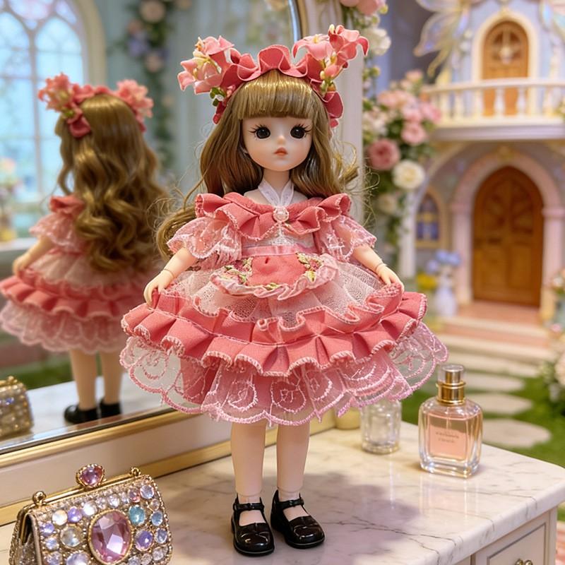 30cm Lolita Doll Outfit Set 6-Point BJD Dolls Clothes Only Non-Plush Toy Girls Ages 4-6