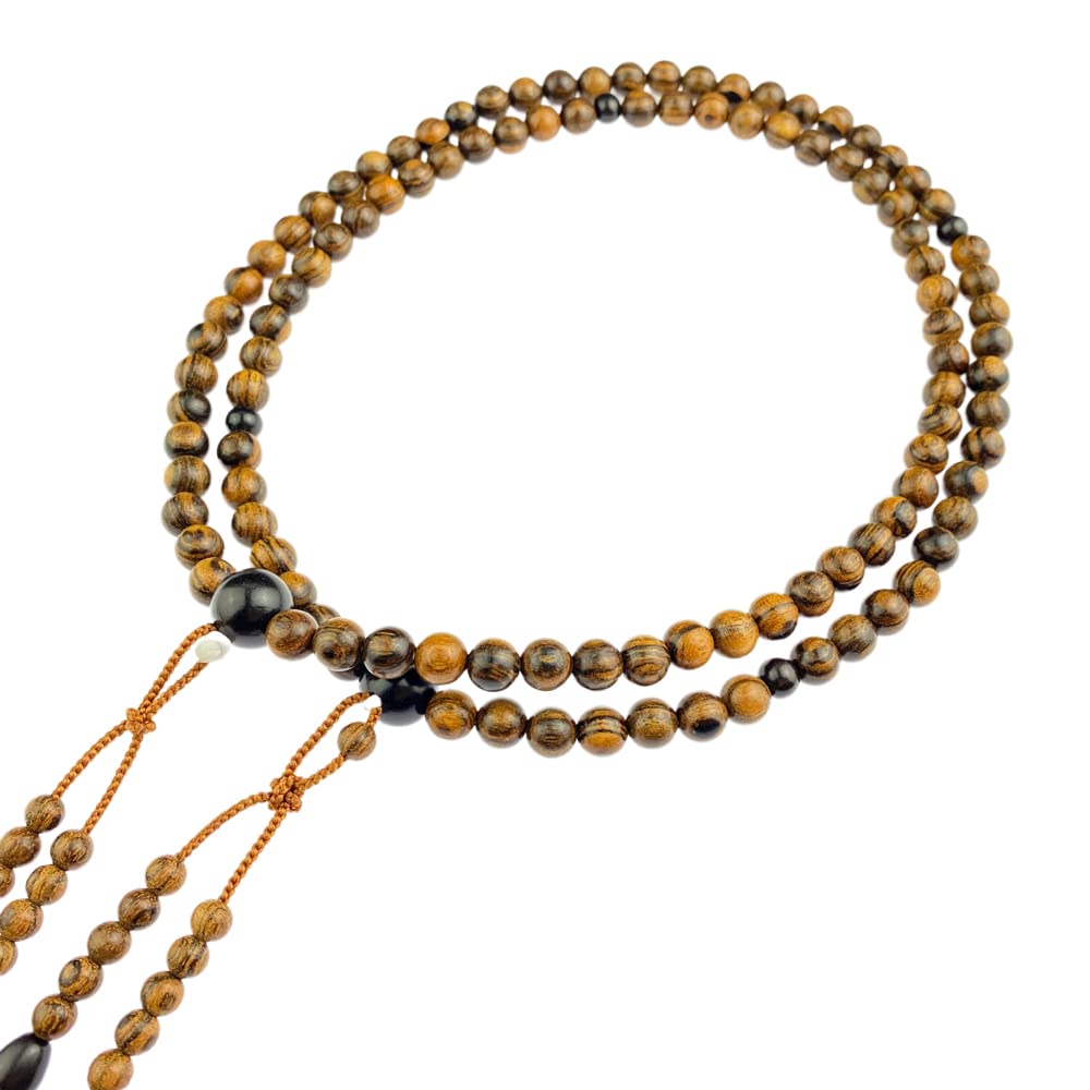 Myorenka Shingon Buddhist Formal Prayer Beads for 108 Natural Wooden Furiwake Shaku San Ebony Odamaki Includes Prayer Bead Amulet Prayer Wooden Prayer