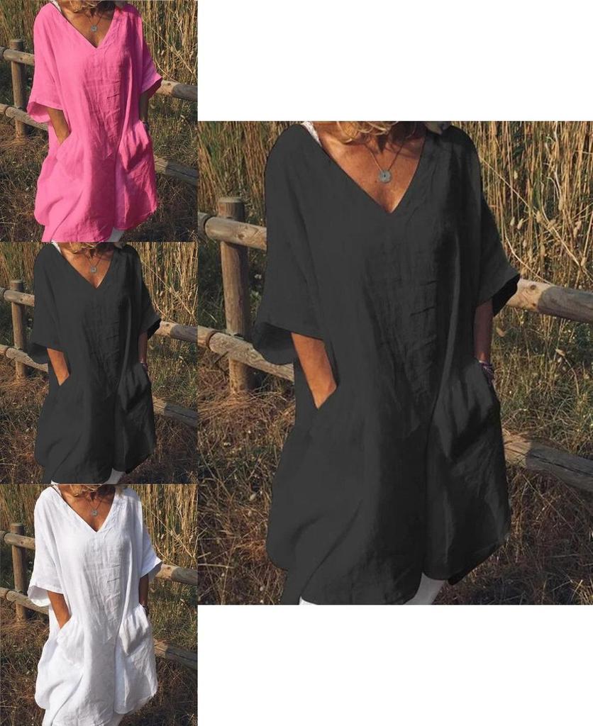 Stylish Women Long Tops Mini Dress Featuring Casual Half Sleeve Boho Design In Plus Sizes