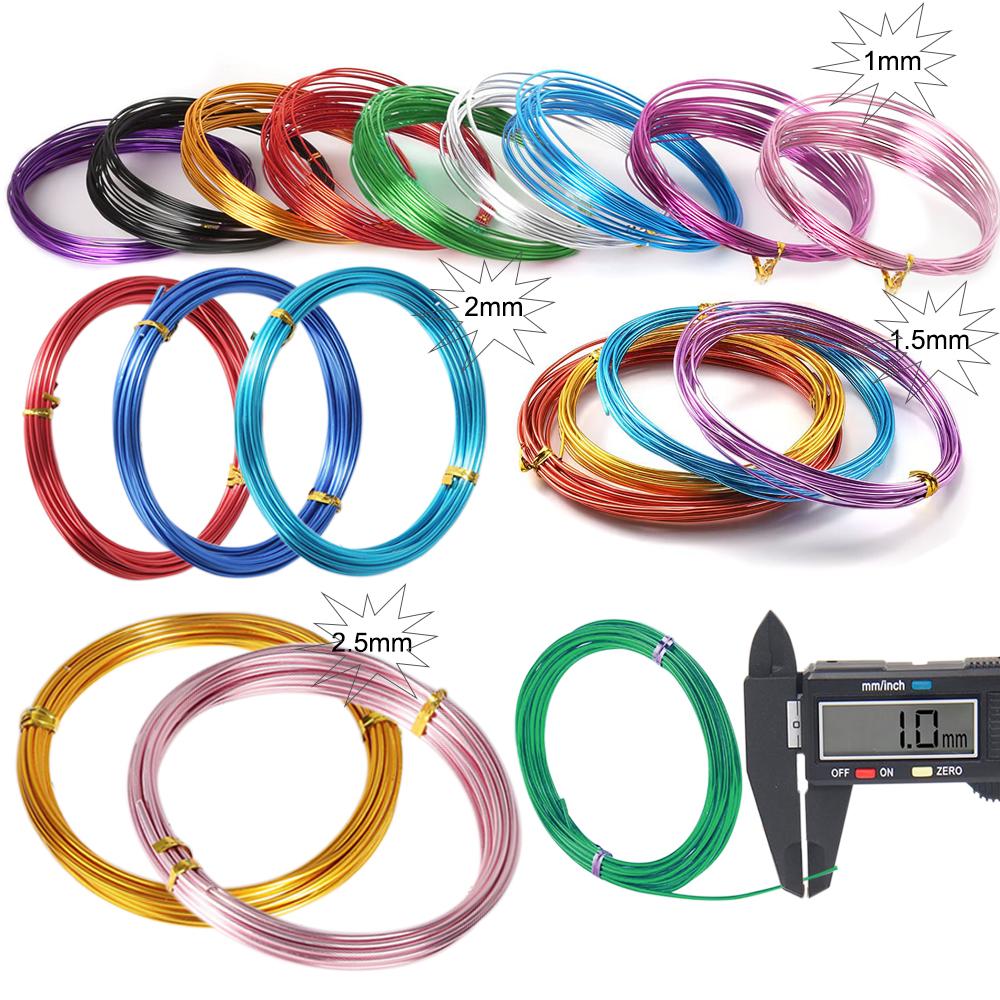 Colored Aluminum Craft Wire 1mm,1.5mm,2mm,2.5mm  Flexible Metal Artistic Floral Jewelry Beading Wire for DIY Jewelry Craft Making