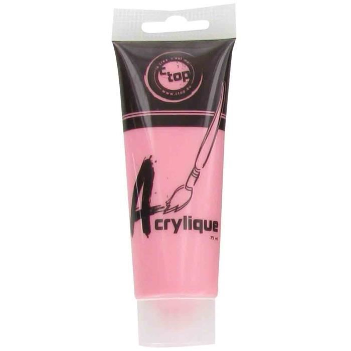 Peinture acrylique mate rose tube 75 ml