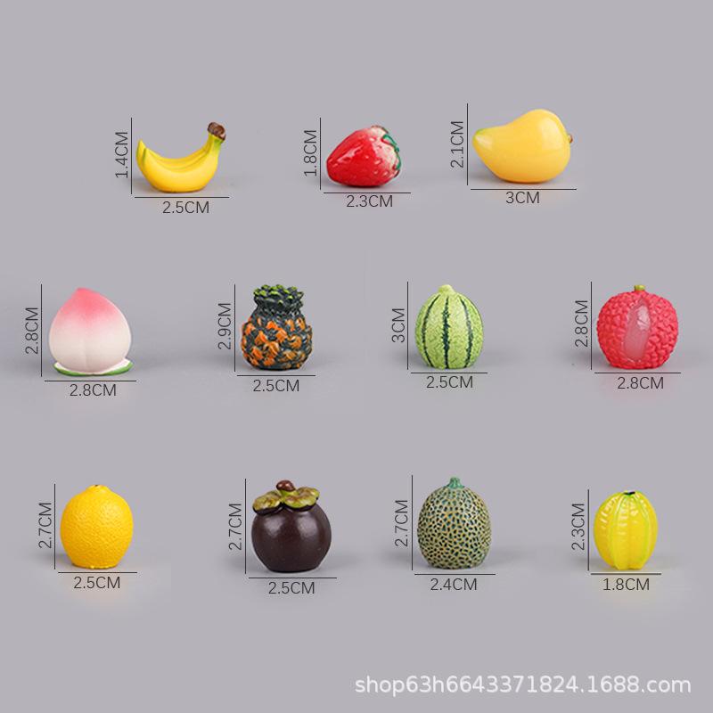 Mini Simulation Play House Fruit Plate Watermelon Banana Pineapple Mango Strawberry Living Room Ornament Children'S Toys