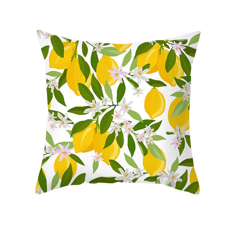 Summer Fruit Cushion Cover Chartreuse Pillowcase Lemon Letter Decoration  Sofa  Nordic Home