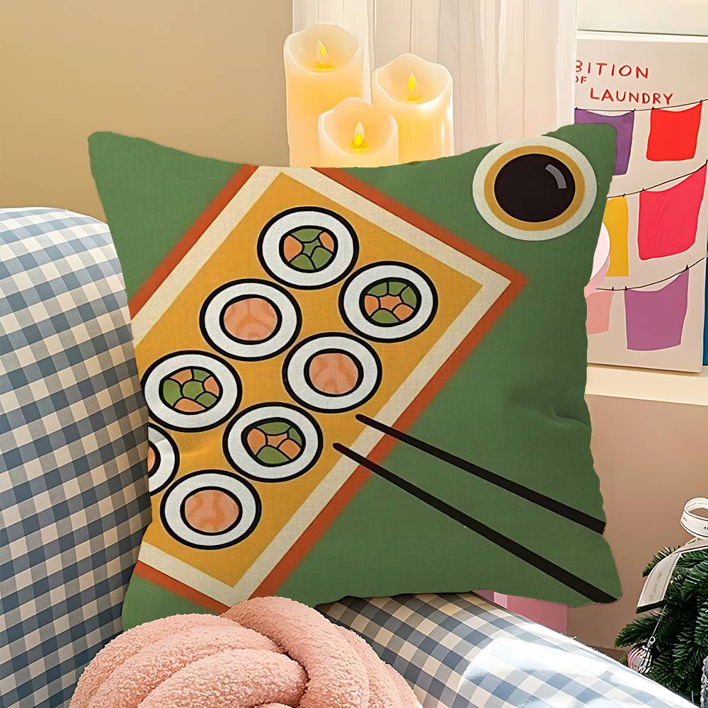 Japanese Foods Whitepaper Pillow Anime Pillow Sofa Bed Head Pillow Cover Cushion Cover 45x45 Cm Fashion