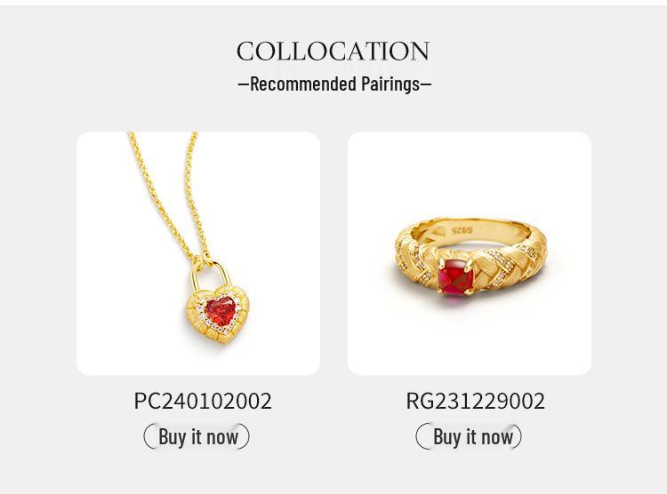 Exquisite S925 Sterling Silver Heart Necklace with Brushed Finish and Padparadscha Gemstone Pendant for Women