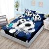 Basketball Boys Fitted Sheet Set Twin Full King Bed Fitted Sheets for Kids Teens Football Bed Set with Pillowcase Bedroom Decor