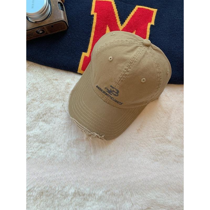 Retro Distressed Baseball Cap for Women Autumn Maillard Sun Visor Men's Trendy Brand  Versatile  Small Face
