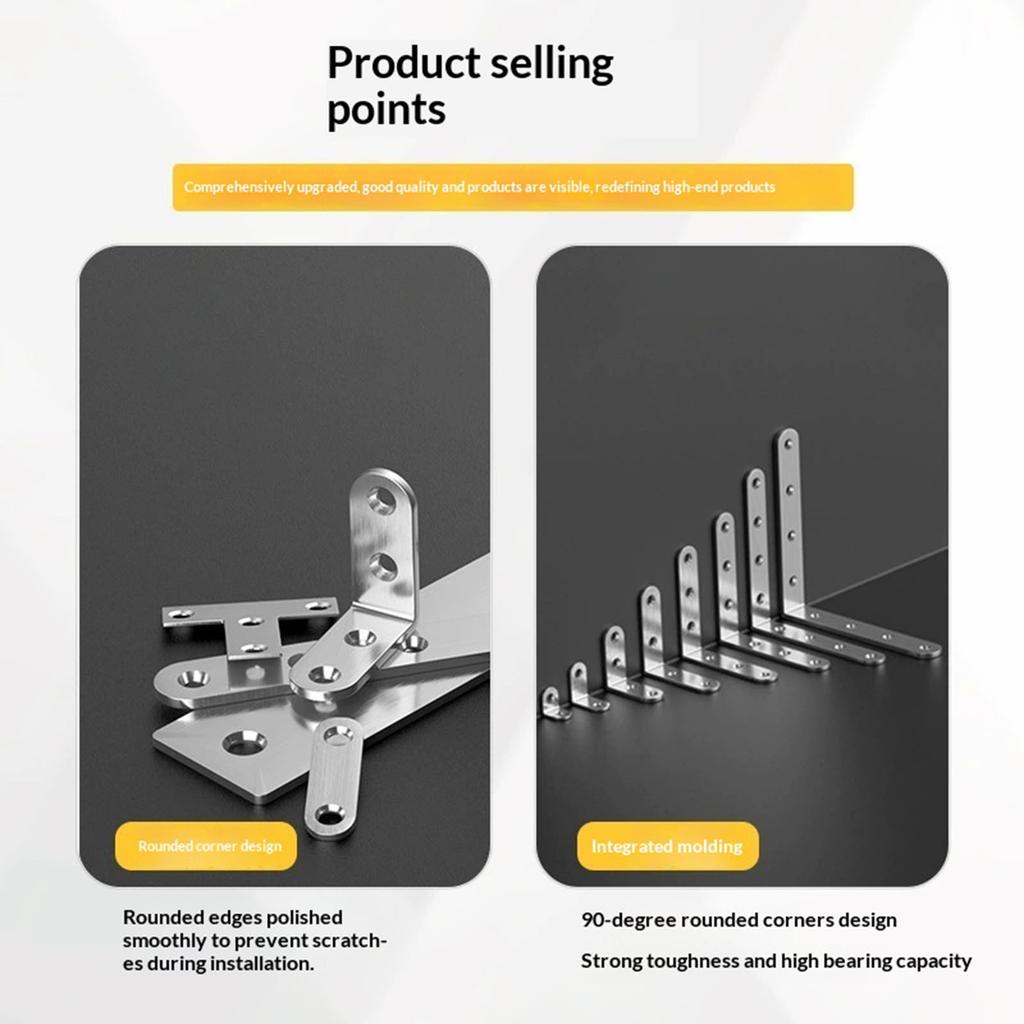 [Corner Code 40*40*40, Without Screws] Furniture Stainless Steel Corner Code Hardware For 90-degree Right-angle Furniture, Table And Chair