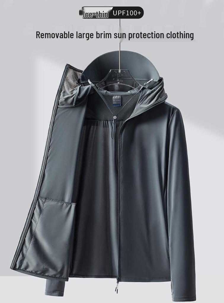 Hooded Ice Silk UV Protection Jacket for Men & Women - Summer Breathable, Lightweight, and Sun Protection Clothing for Outdoor Activities