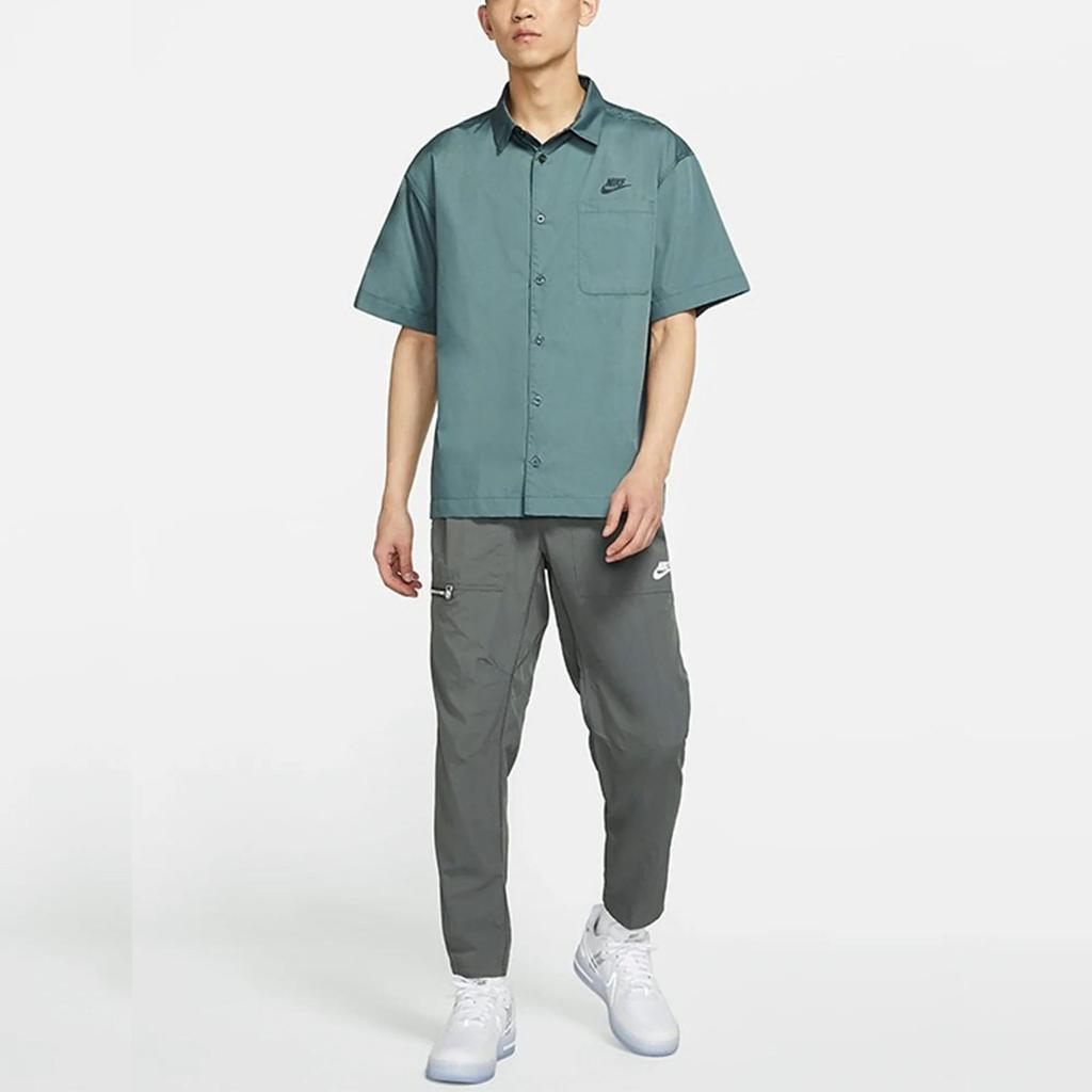 Nike Shirts Men's Green Lapel Thin Workwear (Unisex) Shirts DM8686 387