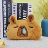 Cartoon Cute Plush Animal Capybara Pencil Bag Large Capacity Cosmetic Bag Kawaii School Stationery Multifunctional Storage Bag