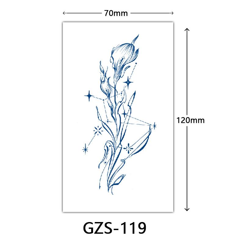 Flower Herbal Semi-Permanent Tattoo Sticker, Small Picture Juice Tattoo Sticker, Sweat-Proof Tattoo