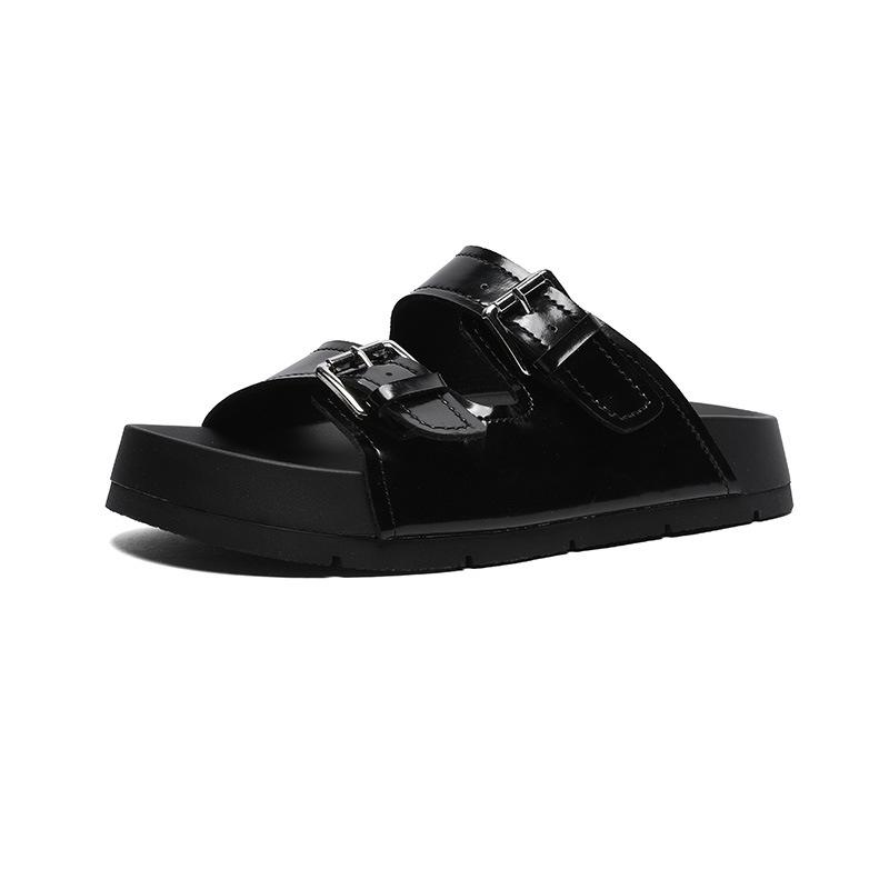 Beach half slippers women's outer wear summer new light non-slip breathable retro one-word buckle with cool slippers