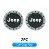2Pcs Anti-Slip Silicone Car Cup Mat Anti-Noise Coasters Automotive Interior Accessories for Jeep Wrangler Grand Cherokee Compass AKT1