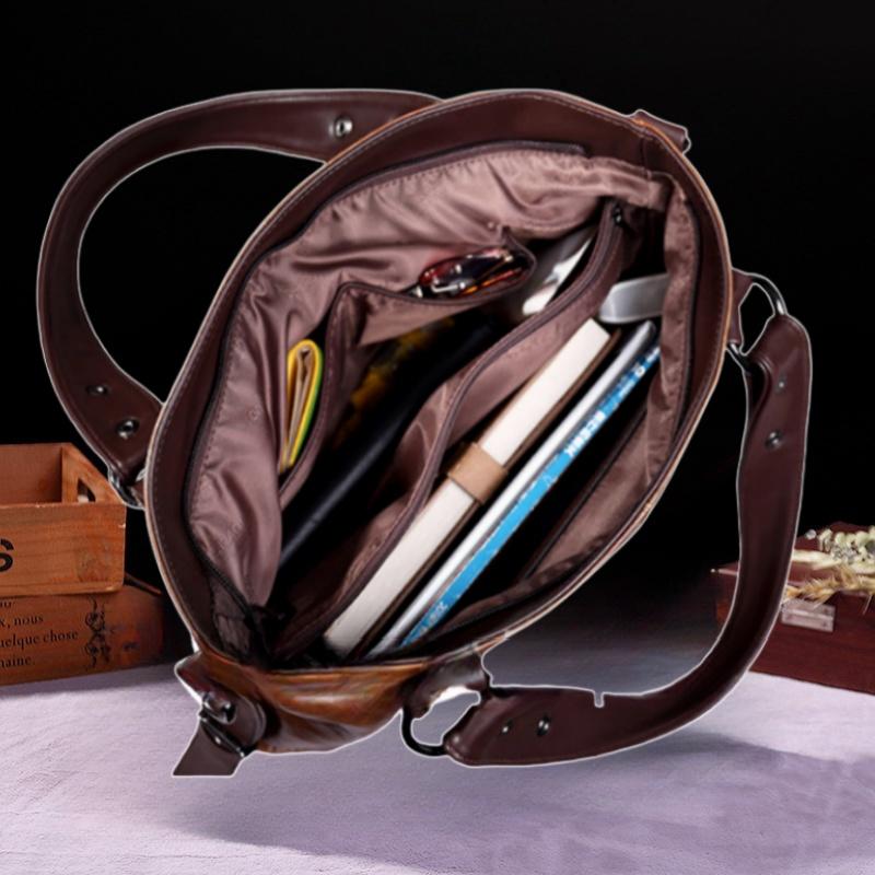 Autumn and Winter New Retro Fashion Women's Large Tote Bag Casual Large Capacity Soft Faux Leather Ladies Shoulder Bag Can Crossbody Female Handbags