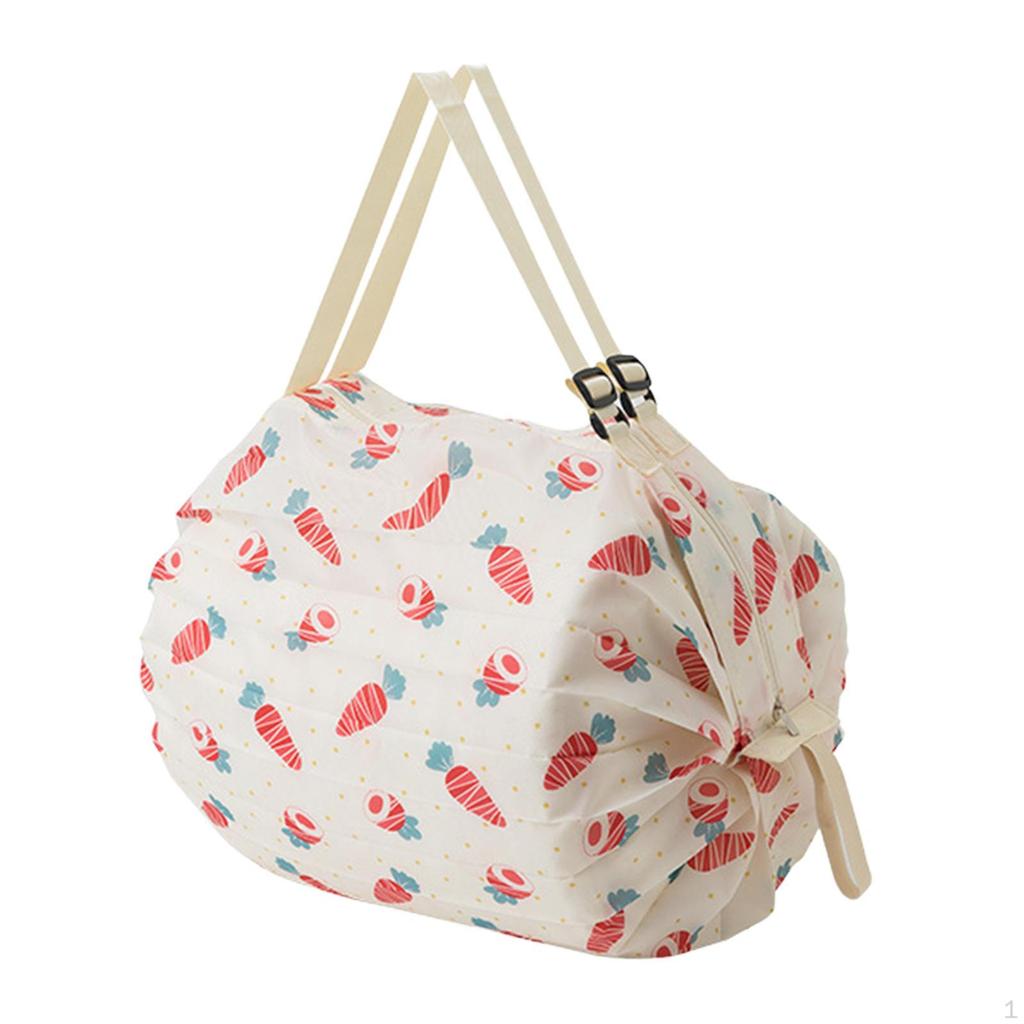 Reusable Shopping Bag Foldable Adjustable Shoulder Strap Washable Organizer Groceries Pouch Portable