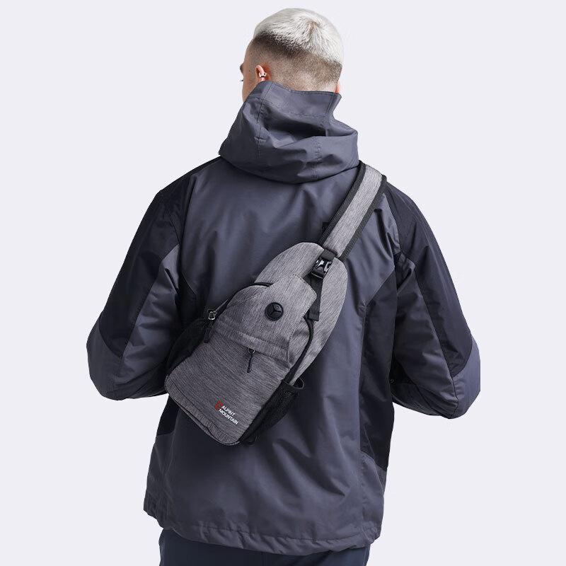 ALPINT MOUNTAIN Crossbody Bag, Chest Pack, Shoulder Bag, Portable Cycling Backpack, Casual Commuter Bag, Gray