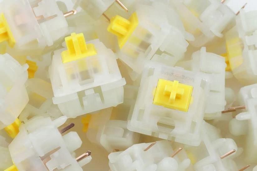 GATERON Milky Yellow Pro RGB Switch Shaft Set for MX Mechanical Keyboards (35-Piece Box)
