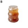Stripe Cup Chubby Cold Drink Cup Milk Tea Glass Cup Wine Glasses Cloud Cup Coffee Milk Juice High Borosilicate Glass Mug