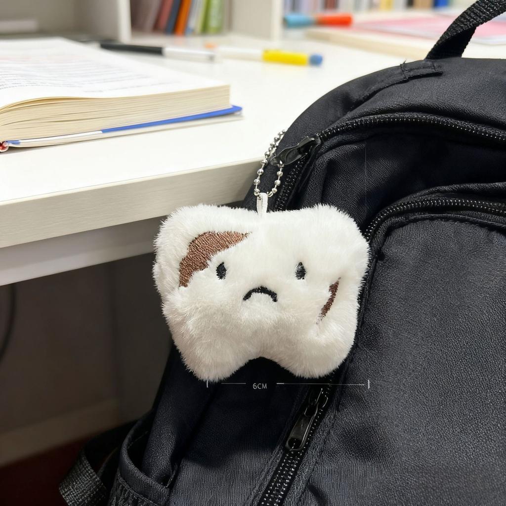 Cute Cartoon Tooth Plush Doll Keychain Creative High Value Bag Pendant Ornament