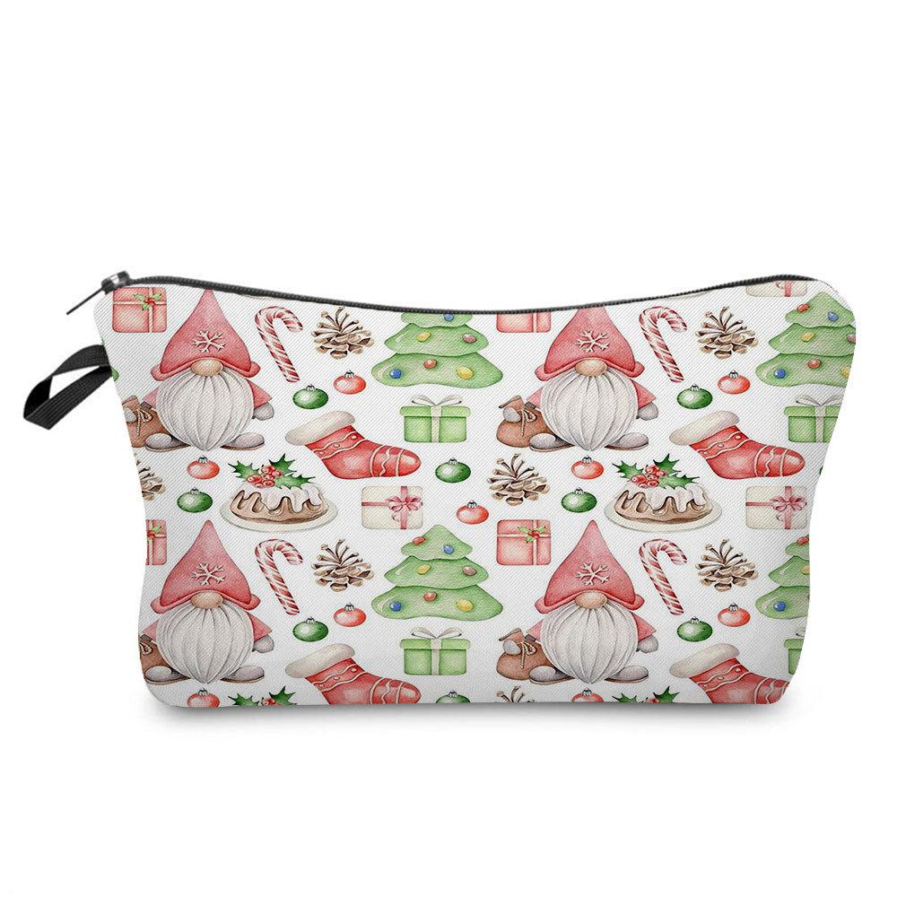 Women Snowman Print Cosmetic Bag Toiletries Organize Travel Storage Case 6766
