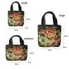 Creative Embroidery Canvas Bag Cute Cat Flowers Tote Bag Fashion Style Large Capacity Shoulder Traveling Pouch Handbag