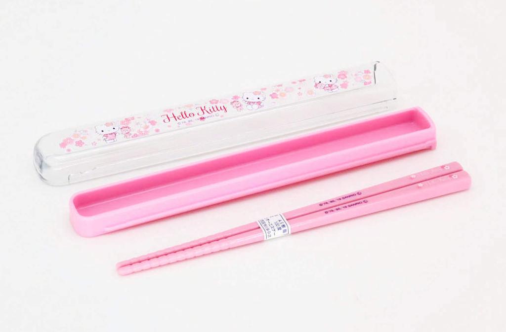OSK Chopstick Box Set with Pull Hello Kitty Lid, Sakura, HS-11
