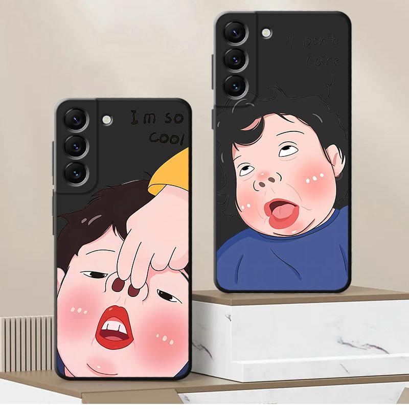 Funny Cute Girl Boy Design Phone Case for Samsung Galaxy S24 Ultra S21 5G S22 Plus S23 Ultra S21 FE S20 S23 FE S21 Silicone