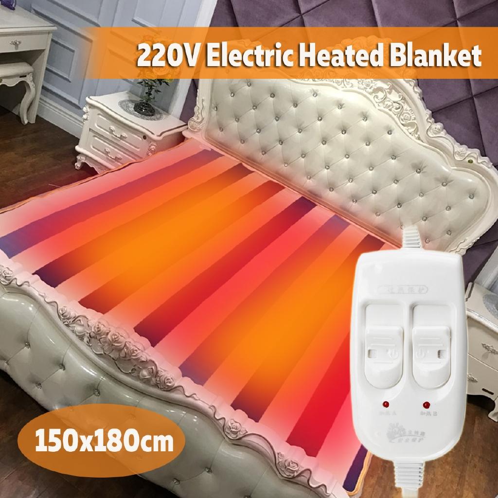 Double Body Warmer Bed Mattress Electric Heated Carpets Mat 150x180cm Automatic Electric Heating Thermostat Throw Blanket