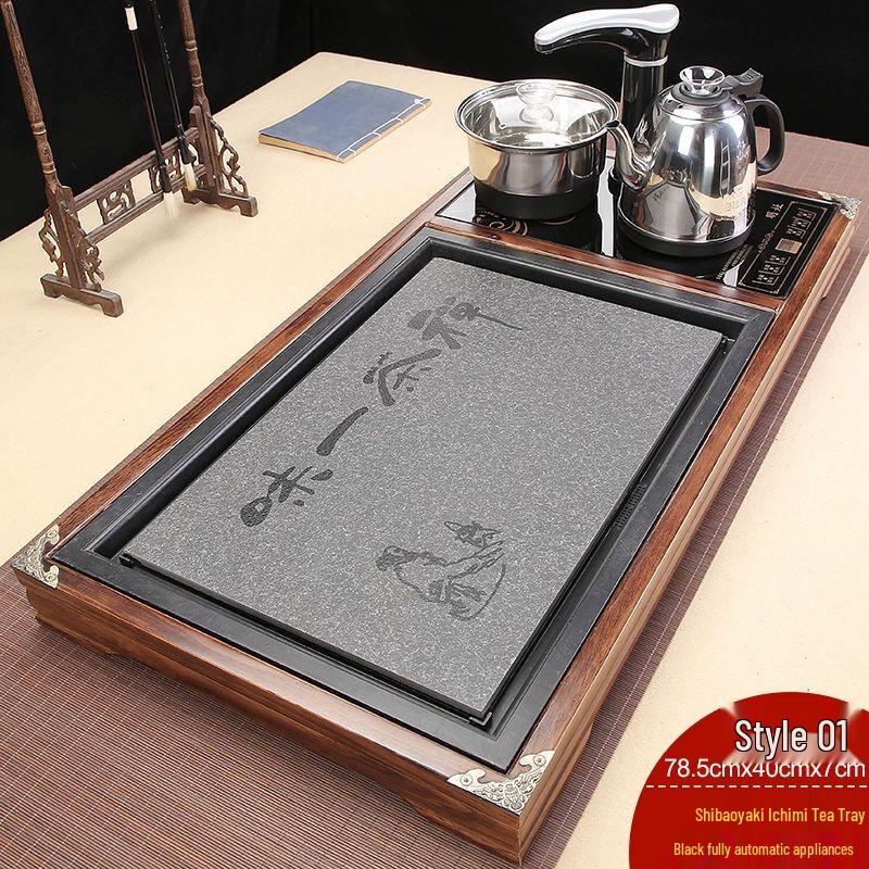 

Поднос для чая из массива дерева со встроенным автоматическим чайником