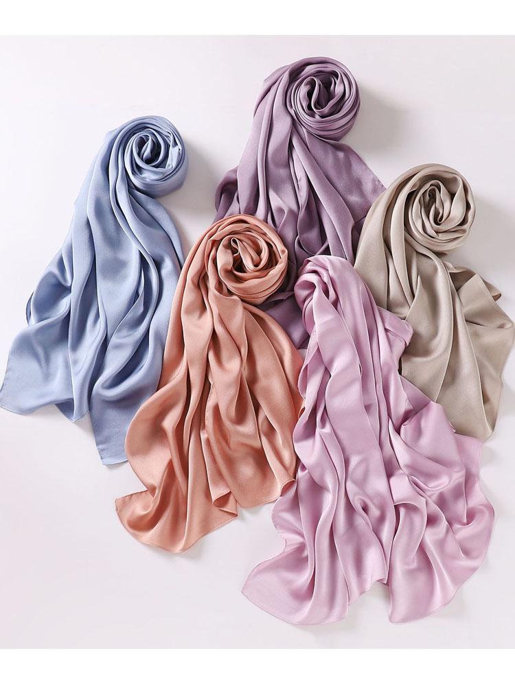 VigoAnne 2025 Lady Muslim Middle East Hijab Shawls Women Plain Scarf Chiffon Solid Casual Islamic Turban Headband 175cm*70cm