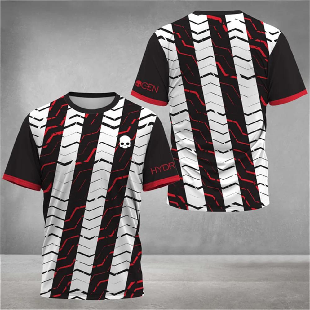 Summer Y2k Men's Tennis Men T-Shirts Fashion Striped Printed O-Neck Short Sleeve Tees Breathable Quick-Drying Sports Tops