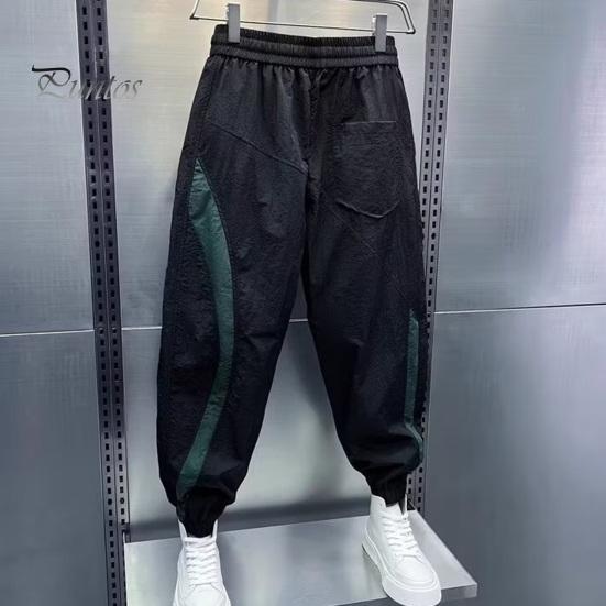 Ανδρικό Παντελόνι Χρωματικός Συνδυασμός Κορδόνι Ελαστική Μέση Με Λάστιχο Στον Αστράγαλο Φαρδύ Πλαϊνές Τσέπες Στυλ Cargo Καθημερινή Φορεσιά Εξωτερικού Χώρου Παντελόνι Χαρέμι